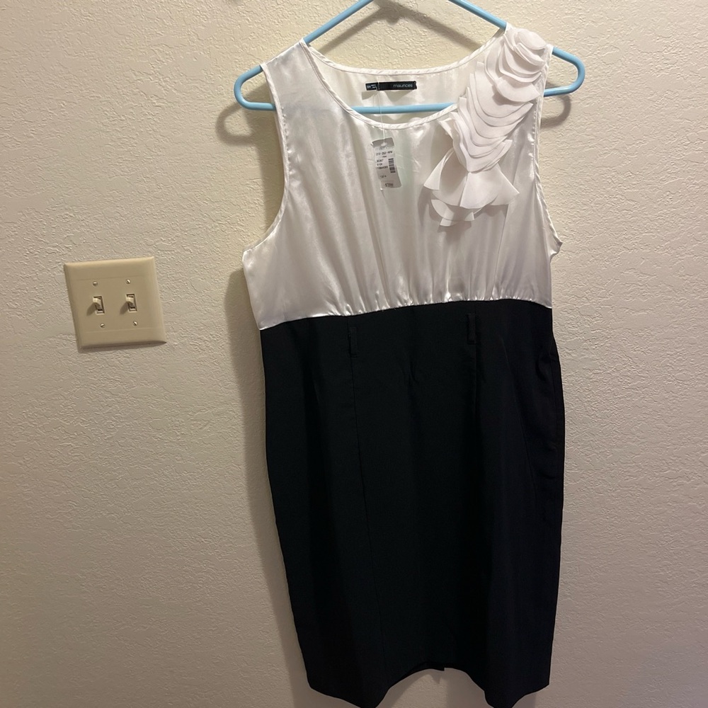 Maurices Black and White Sleeveless Mini Dress